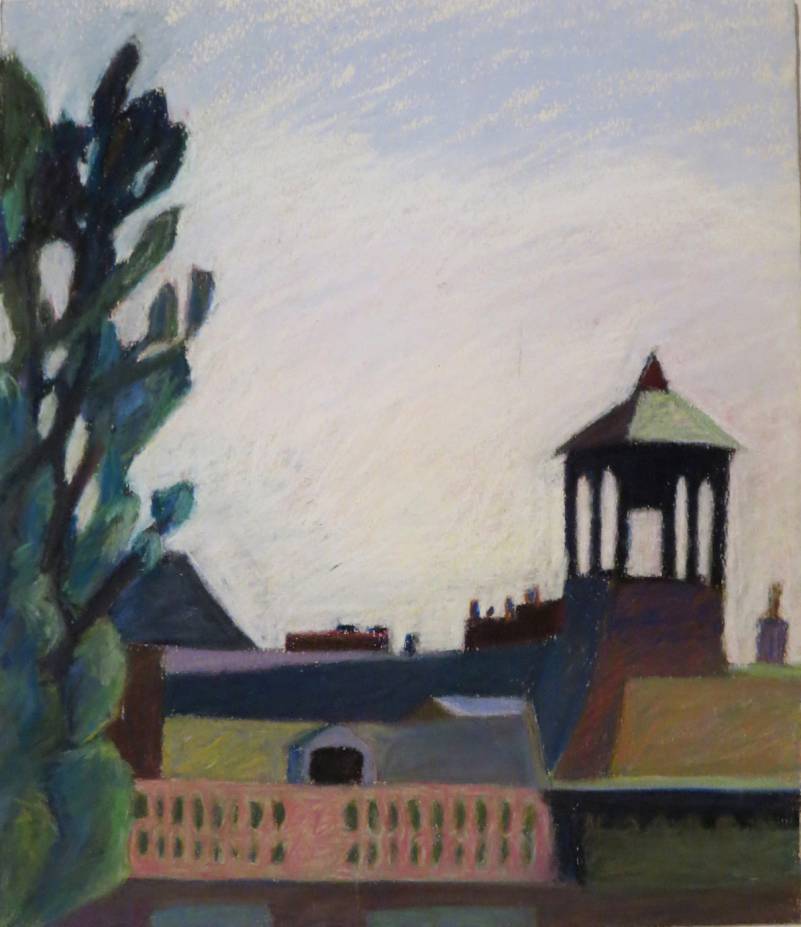 Paris Landscape - 1985, 13 x 11.25, pastel on paper. Paris Landscape