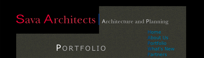 Sava Architects website header