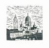 Sacré Coeur, Montmartre linocut